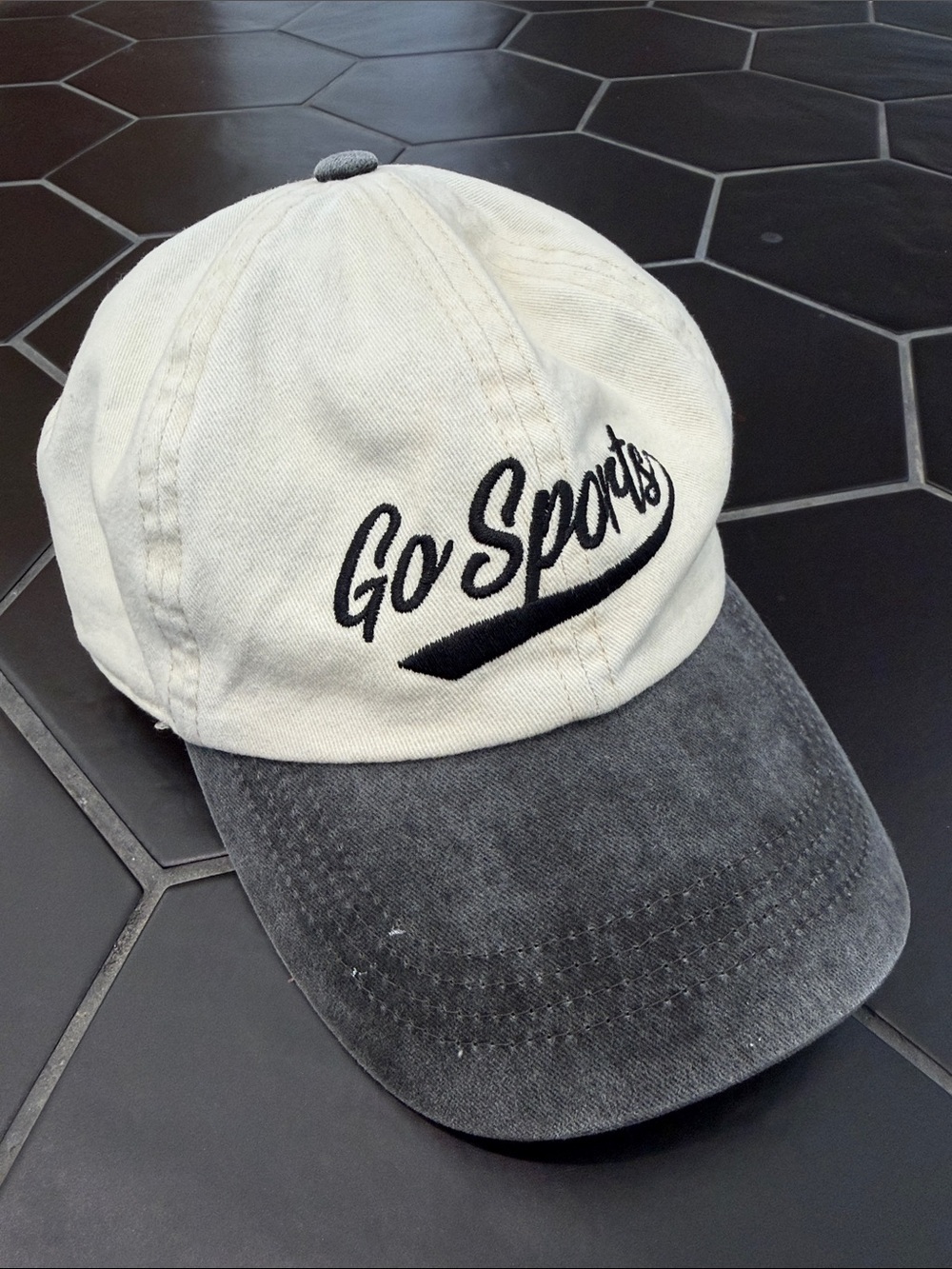 Go Sports Two-Tone Baseball Cap - White & Charcoal